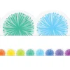 Colorful Poms Rainbow Scalloped Border