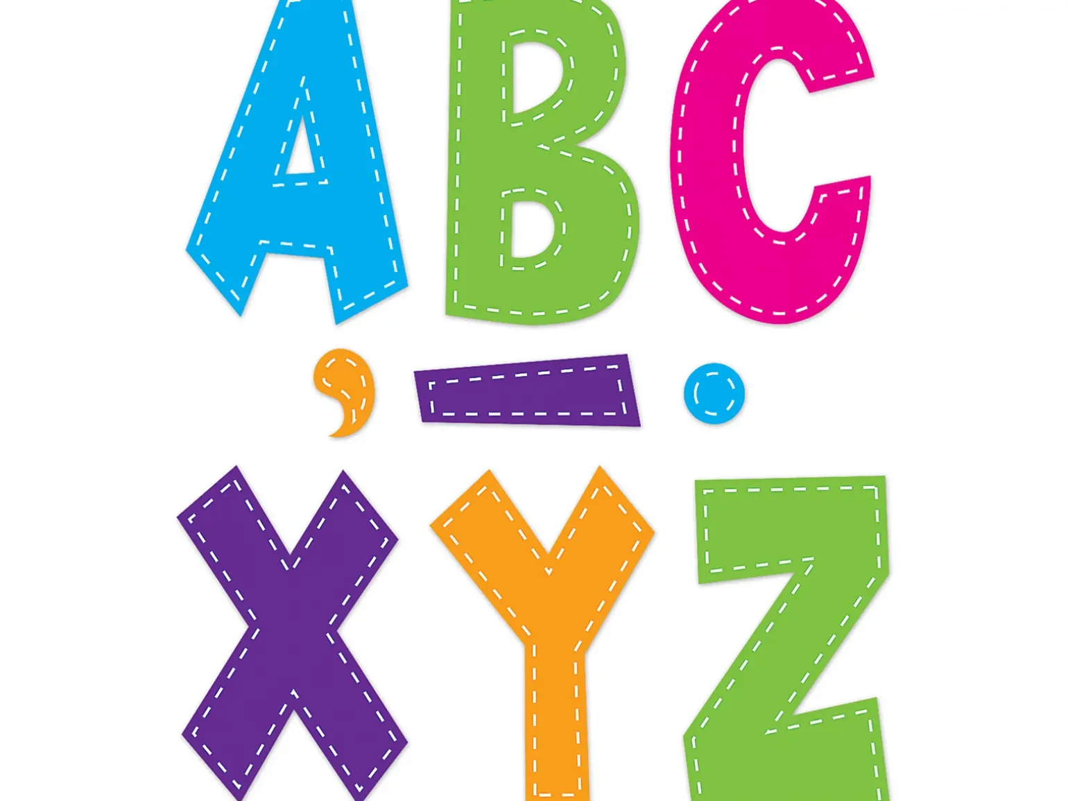 Colorful Stitched 7" Punch-Out Letters