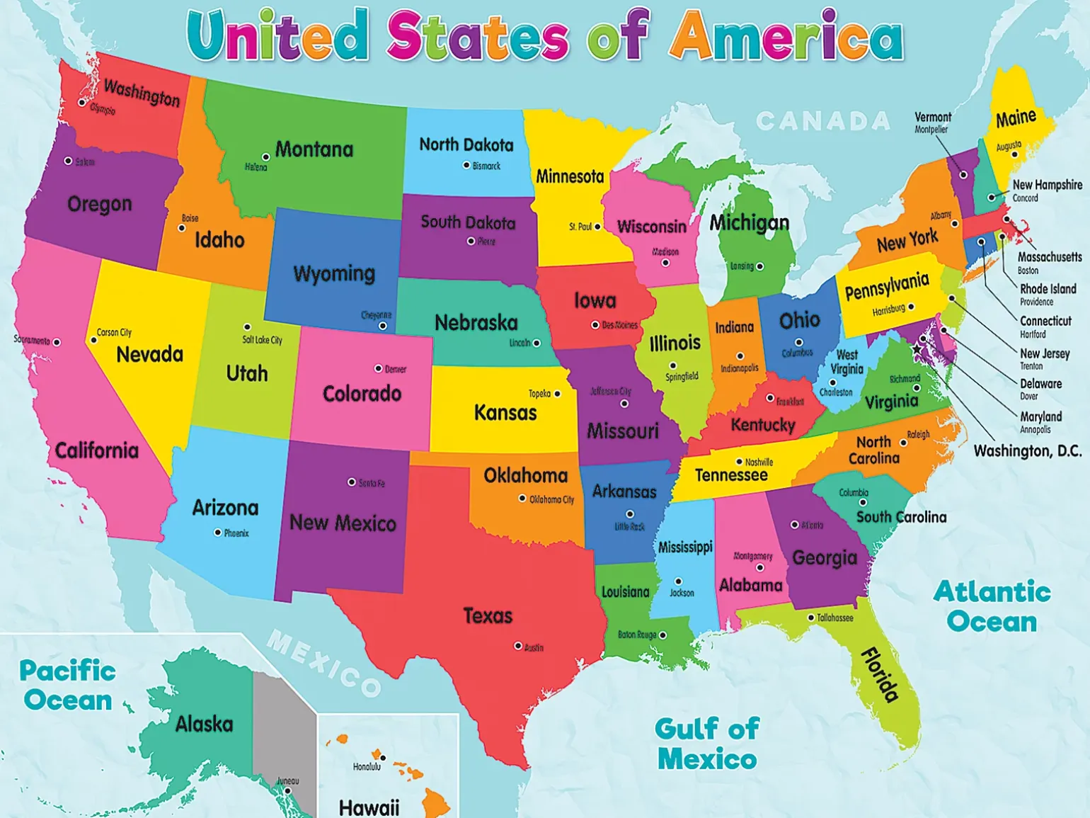 Colorful U.S.A. Poster