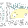 Color Me! Double-Sided Bookmark Birthday Certificates