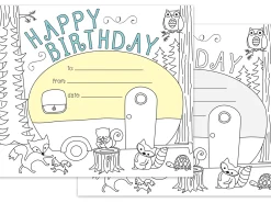 Color Me! Double-Sided Bookmark Birthday Certificates