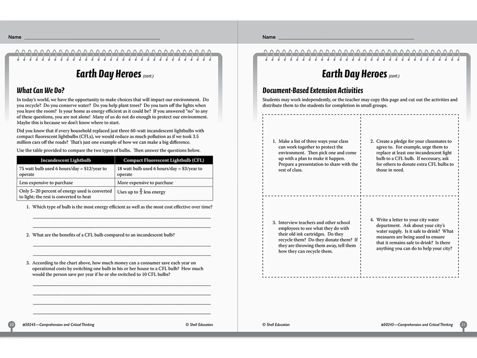Comprehension and Critical Thinking Workbook - Gr. 5