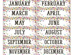 Confetti Months of the Year Bulletin Board Set