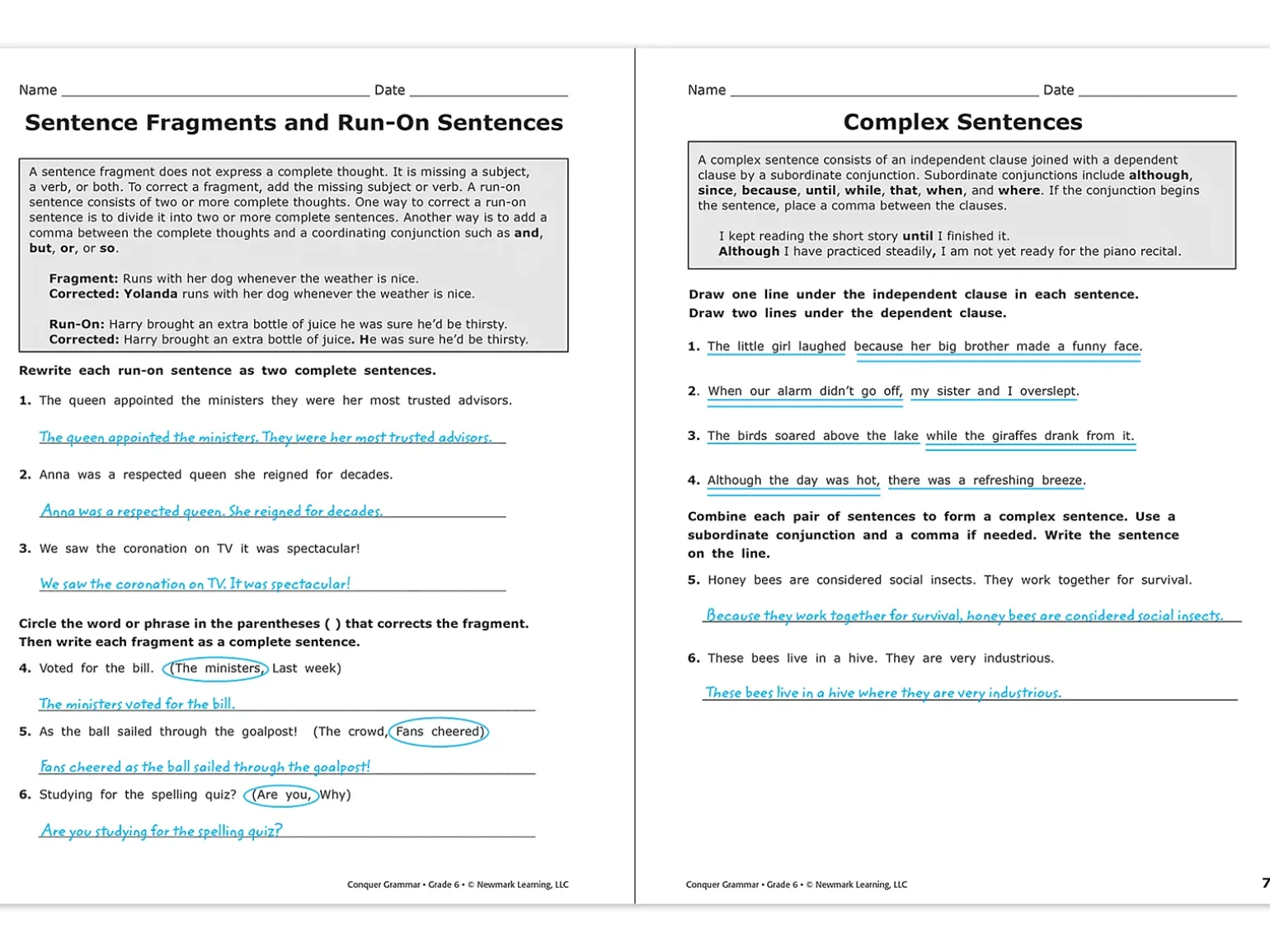 Conquer Grammar Workbook