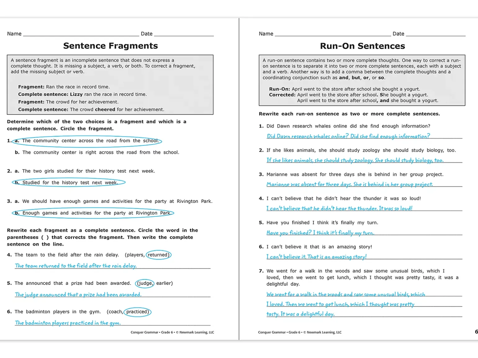 Conquer Grammar Workbook