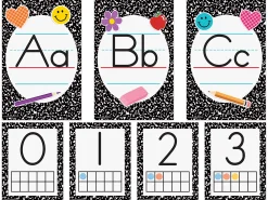 Cool for School Alphabet Card Bulletin Board Set