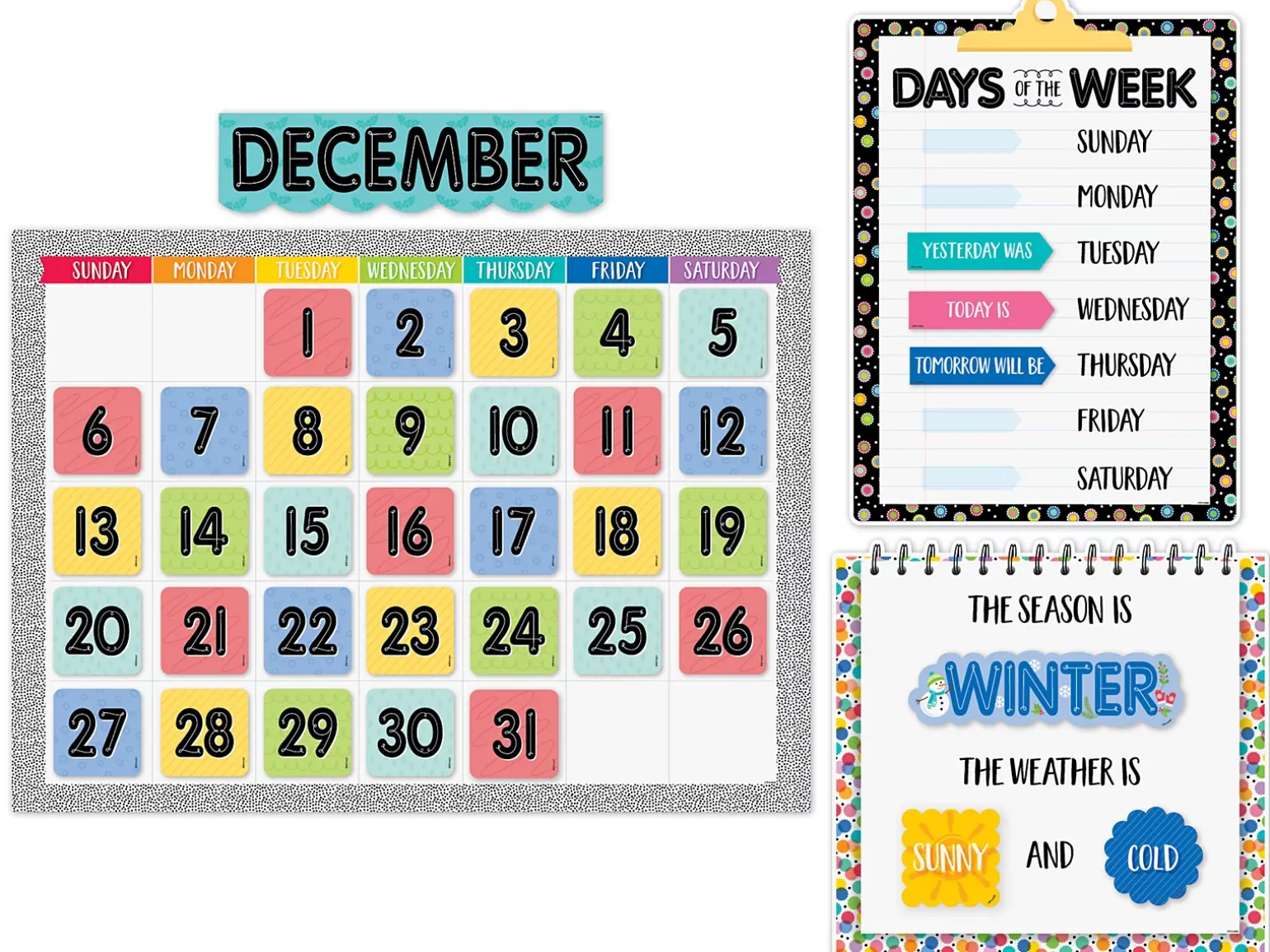 Core Decor Calendar Bulletin Board Set