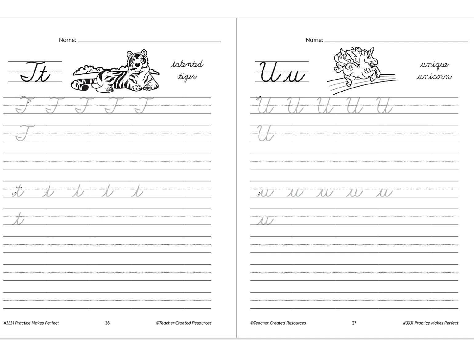 Cursive Writing Practice Workbook