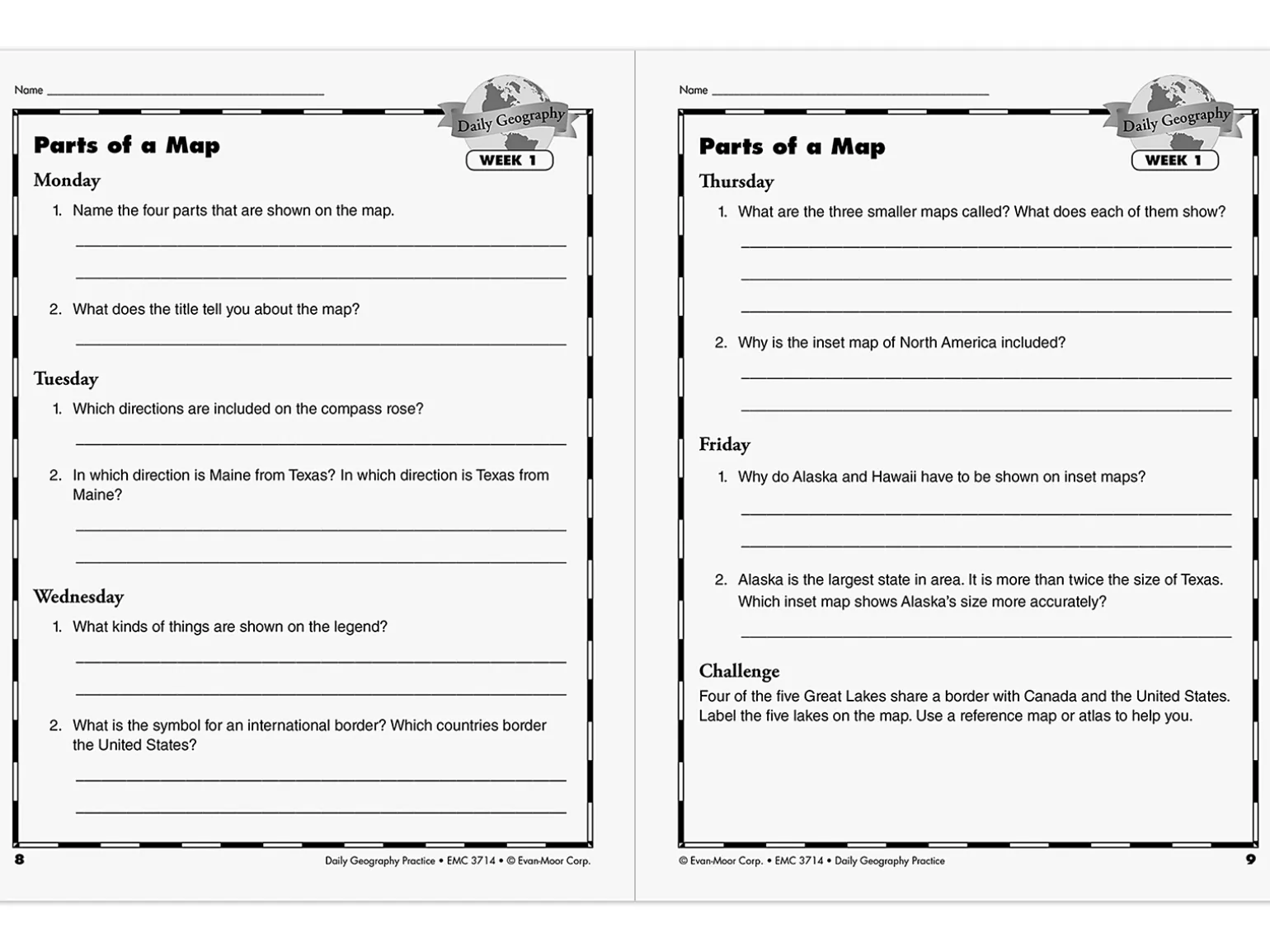Daily Geography Practice Workbook - Gr. 5
