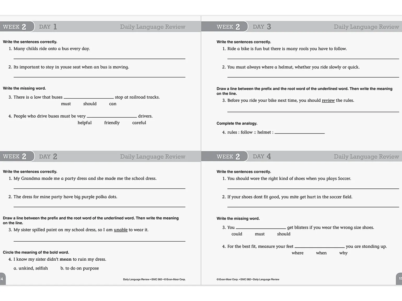 Daily Language Review Workbook - Gr. 4