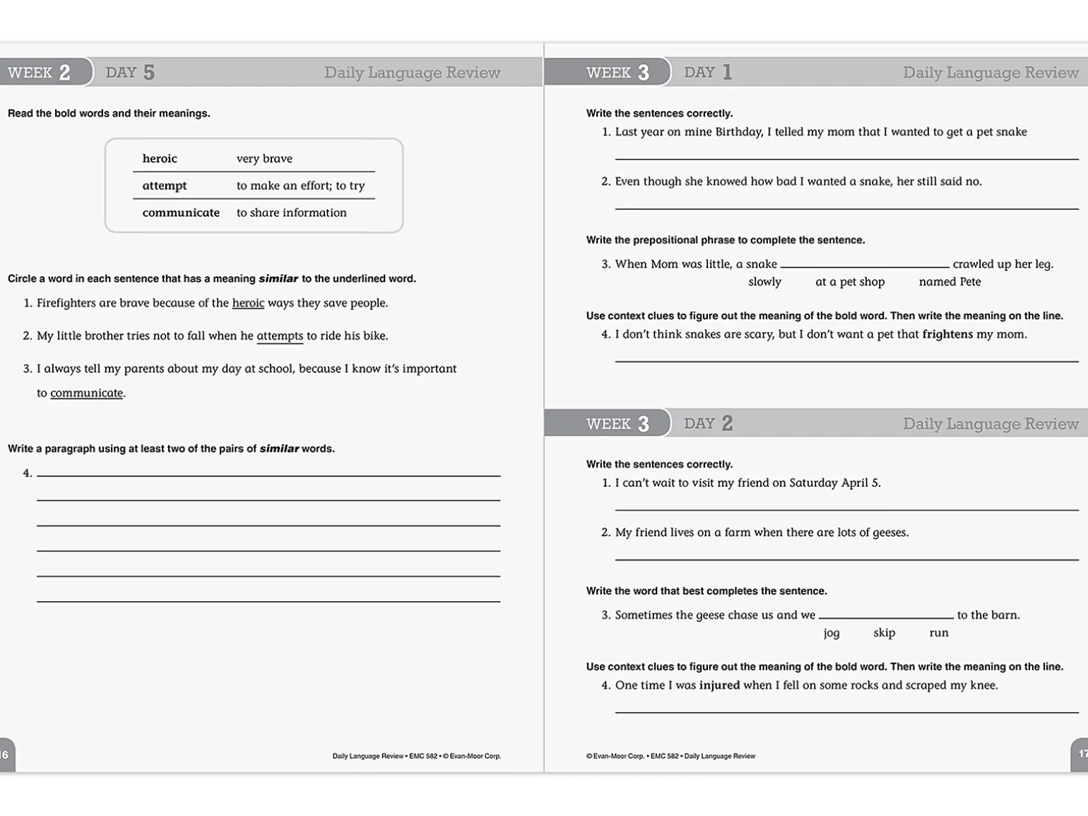 Daily Language Review Workbook - Gr. 4