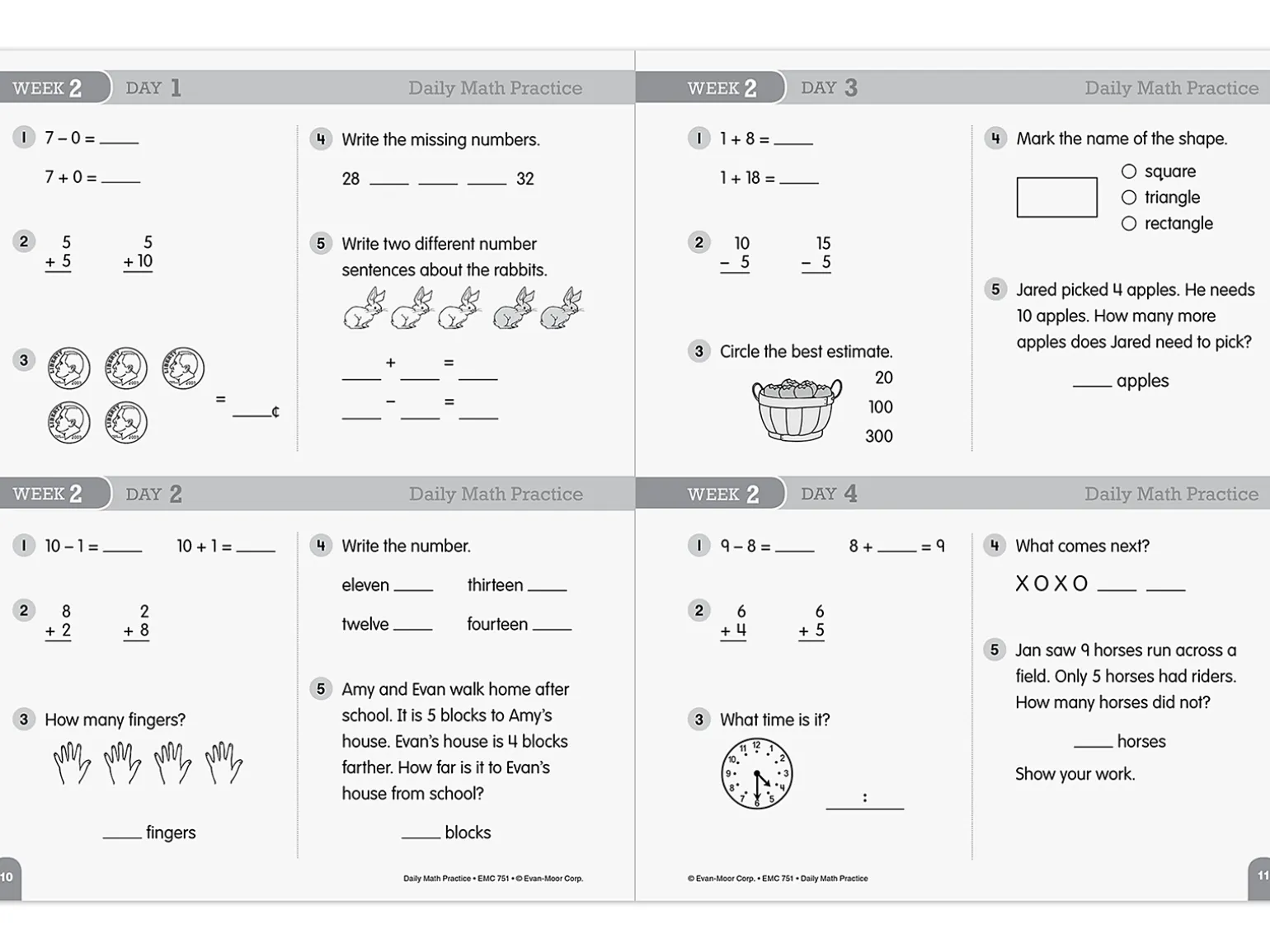 Daily Math Practice Workbook - Gr. 2