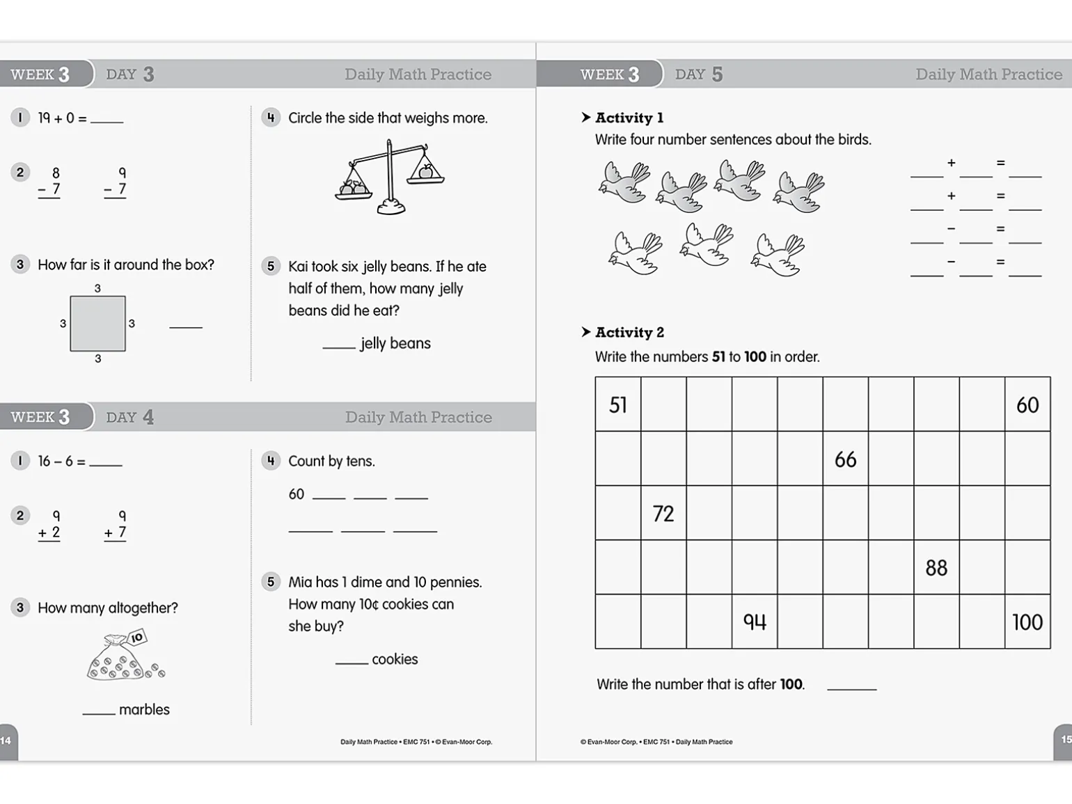 Daily Math Practice Workbook - Gr. 2