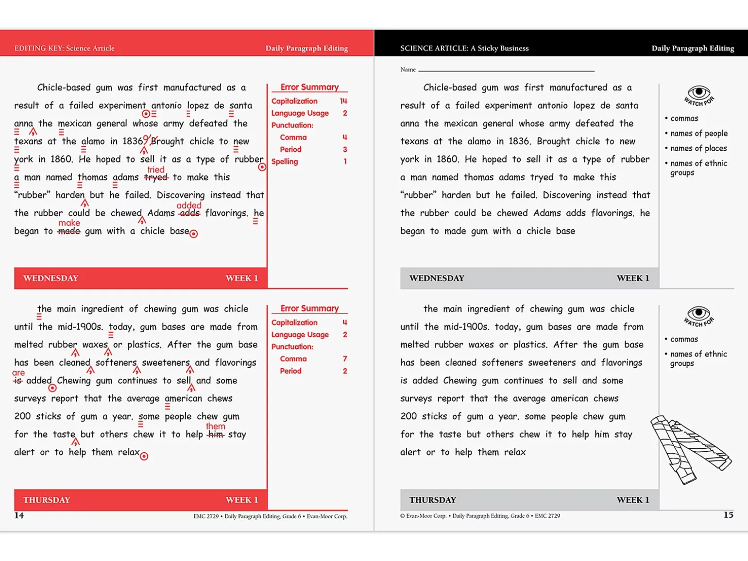 Daily Paragraph Editing Workbook - Gr. 6