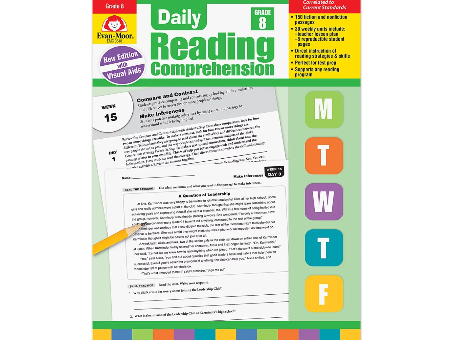Daily Reading Comprehension Activities Workbook - Gr. 8