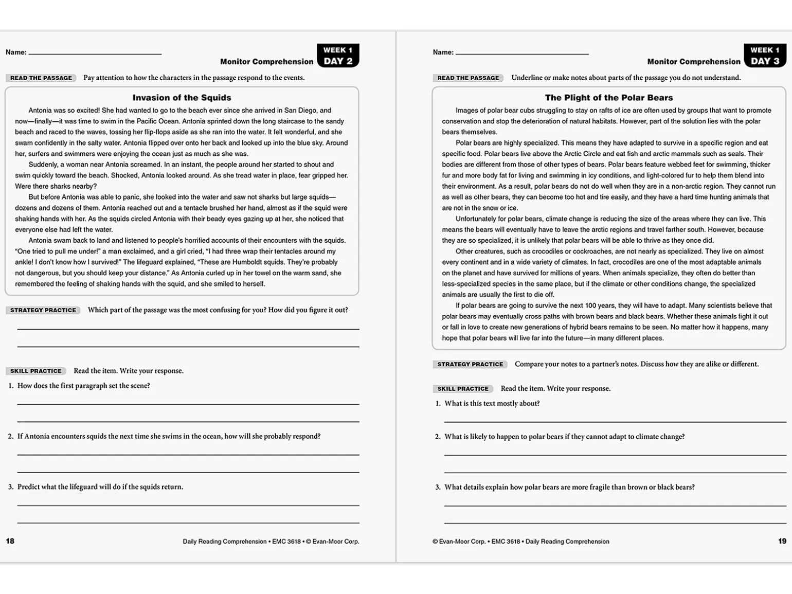 Daily Reading Comprehension Activities Workbook - Gr. 8