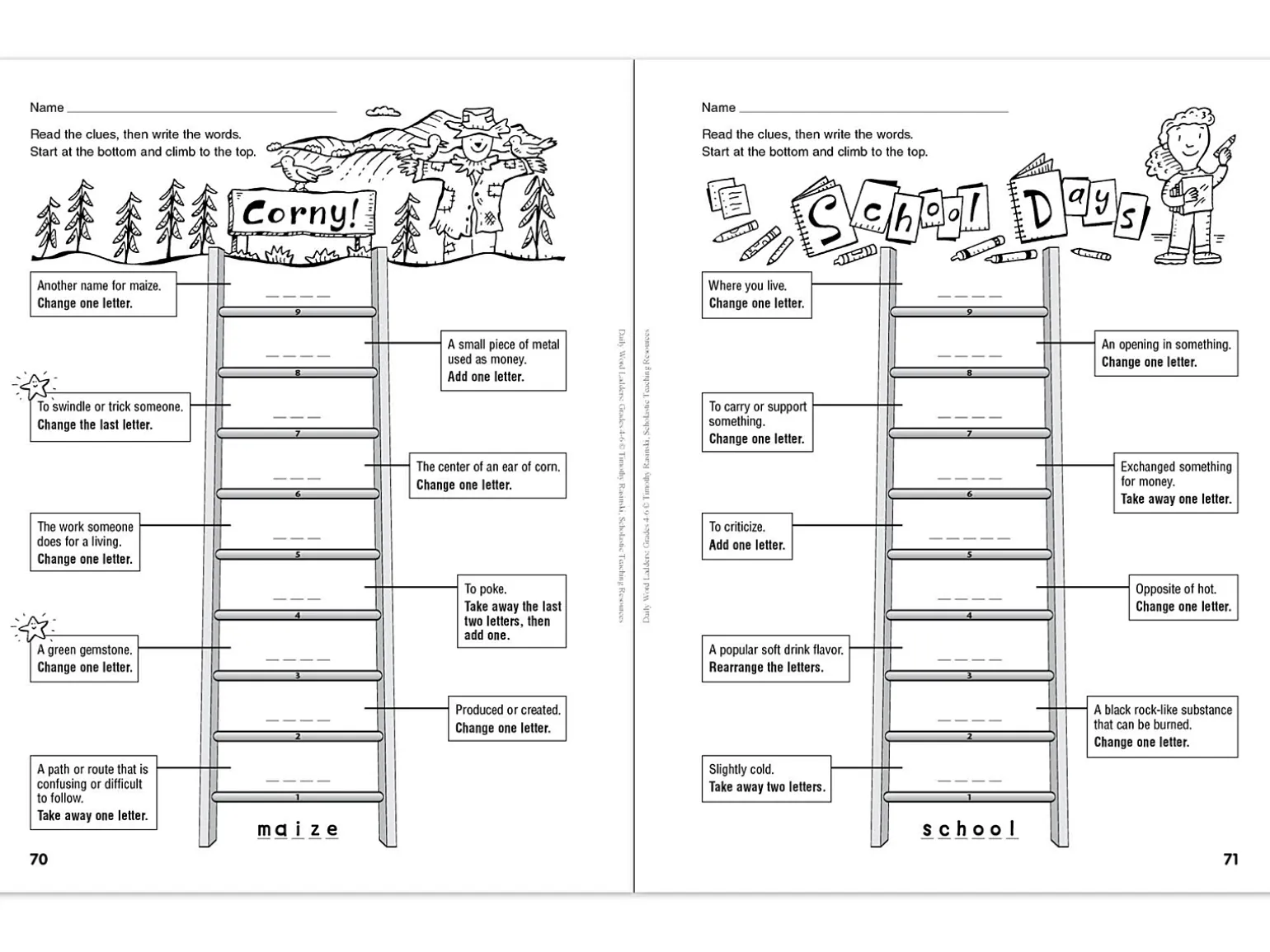 Daily Word Ladders Workbook - Gr. 4-6