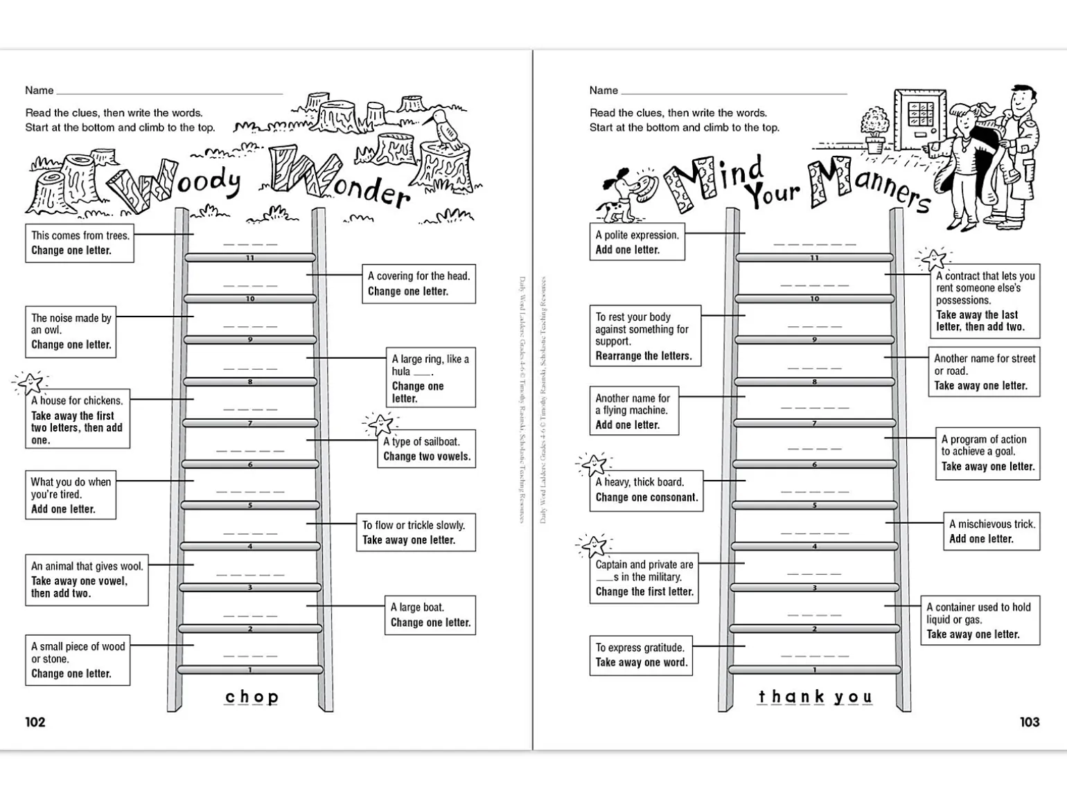 Daily Word Ladders Workbook - Gr. 4-6