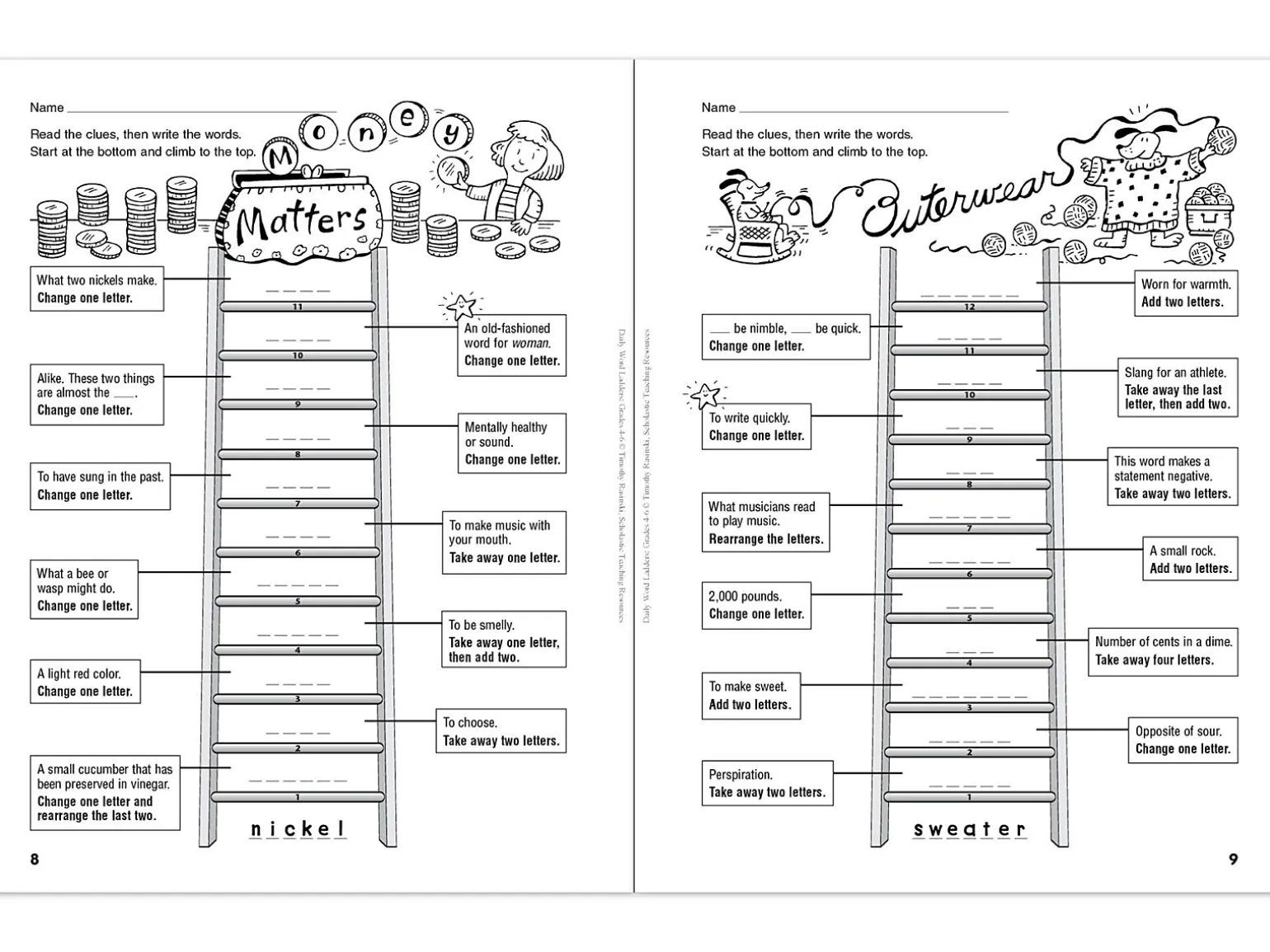 Daily Word Ladders Workbook - Gr. 4-6