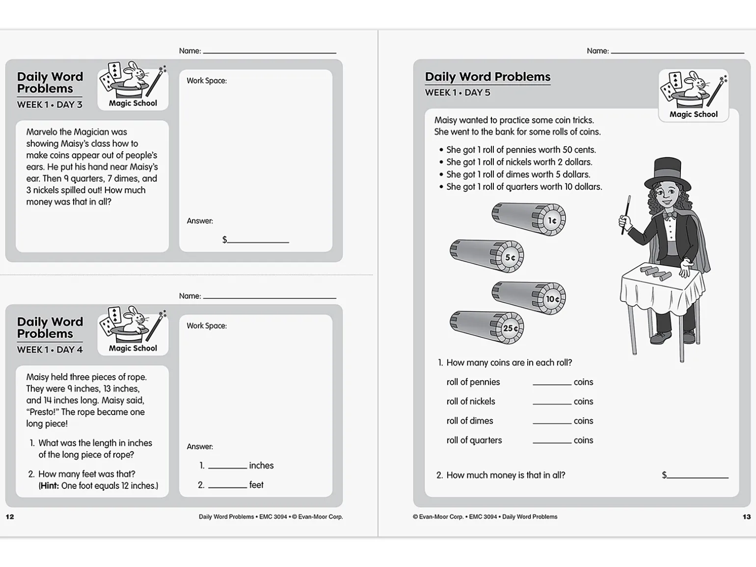 Daily Word Problems Workbook - Gr. 4