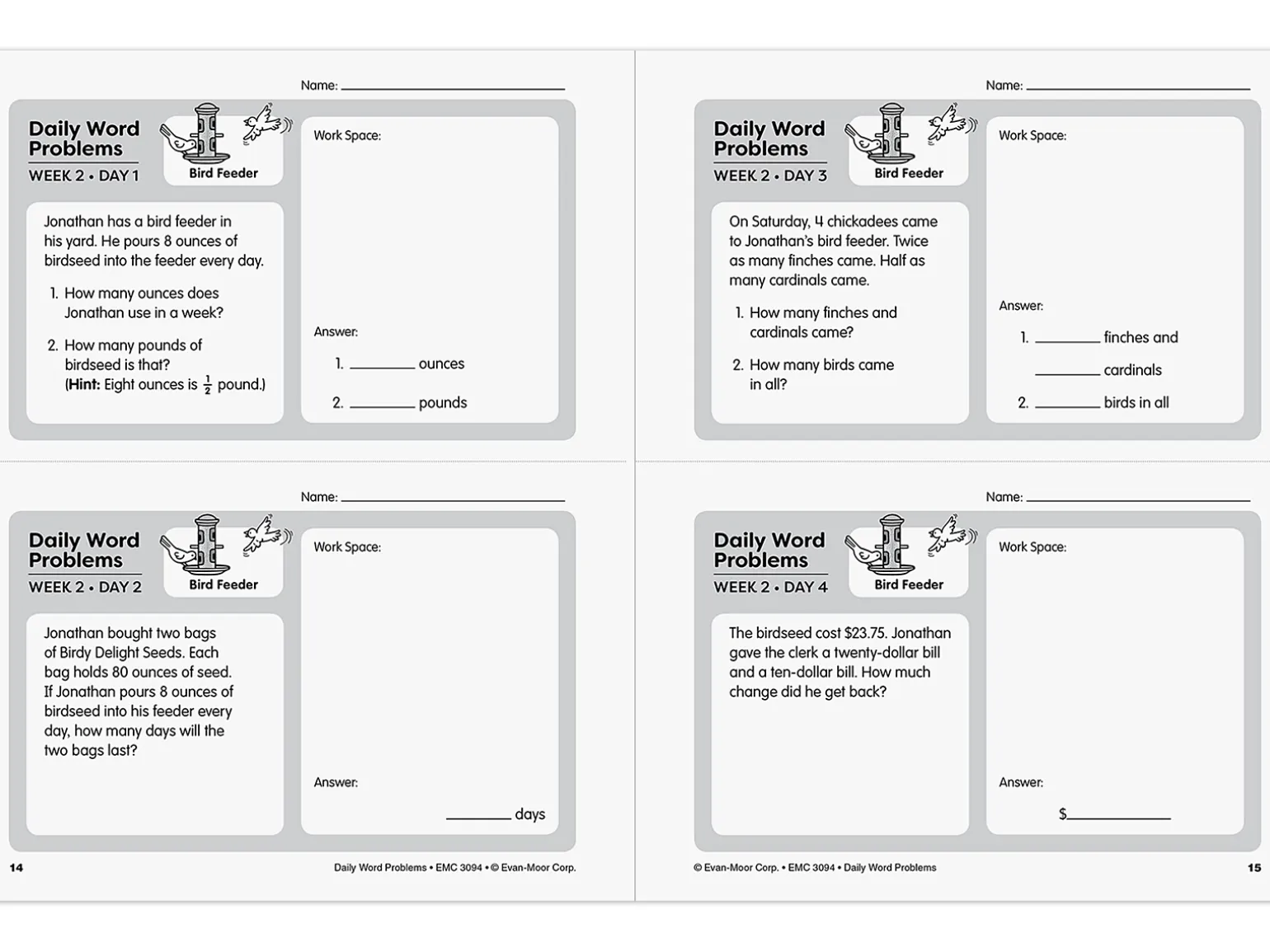 Daily Word Problems Workbook - Gr. 4