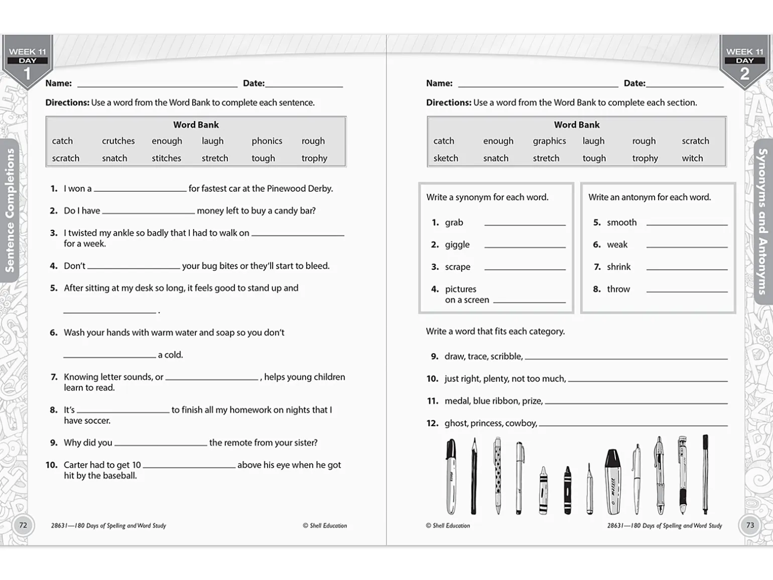 180 Days of Spelling Workbook - Gr. 3