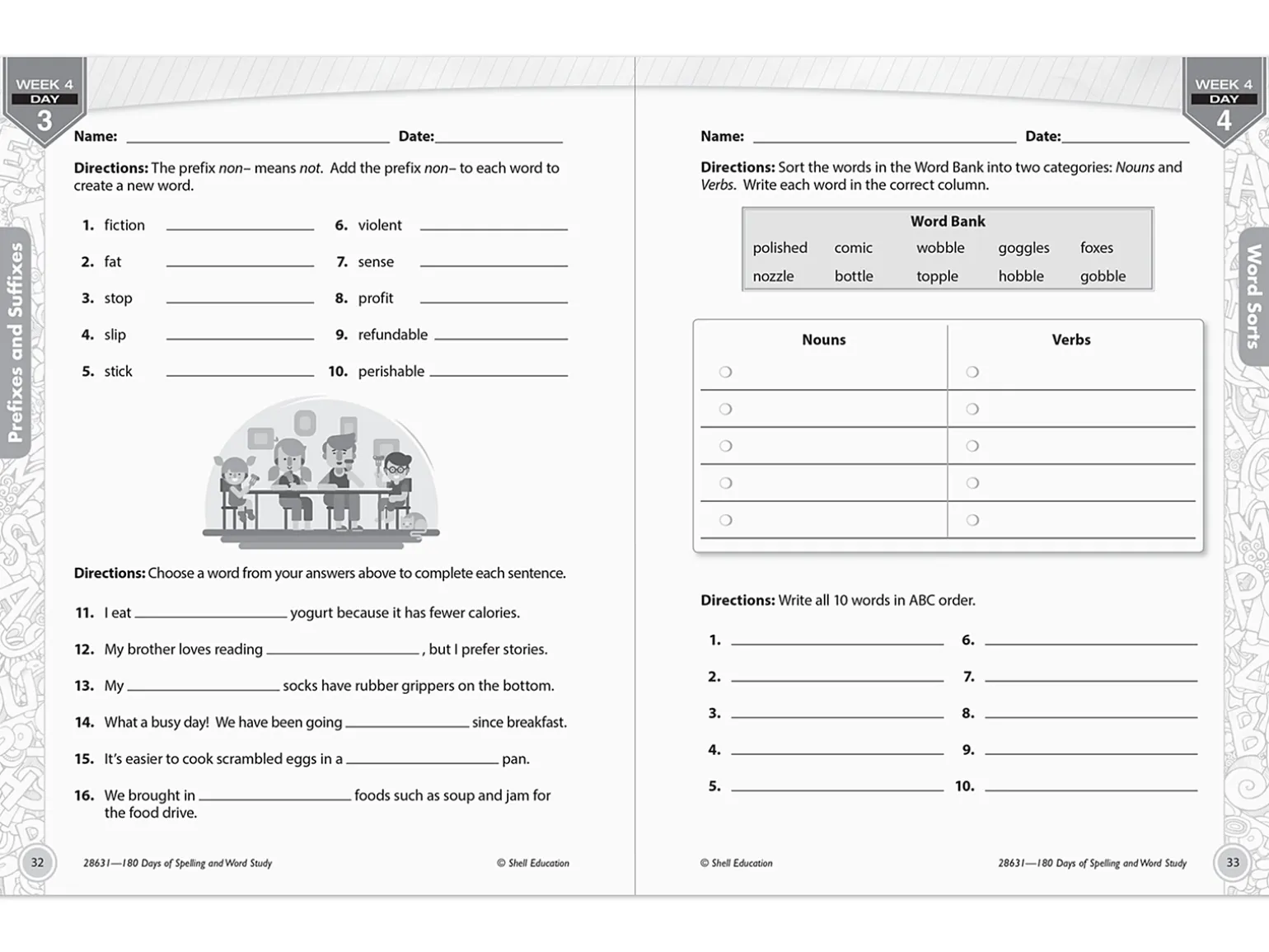 180 Days of Spelling Workbook - Gr. 3