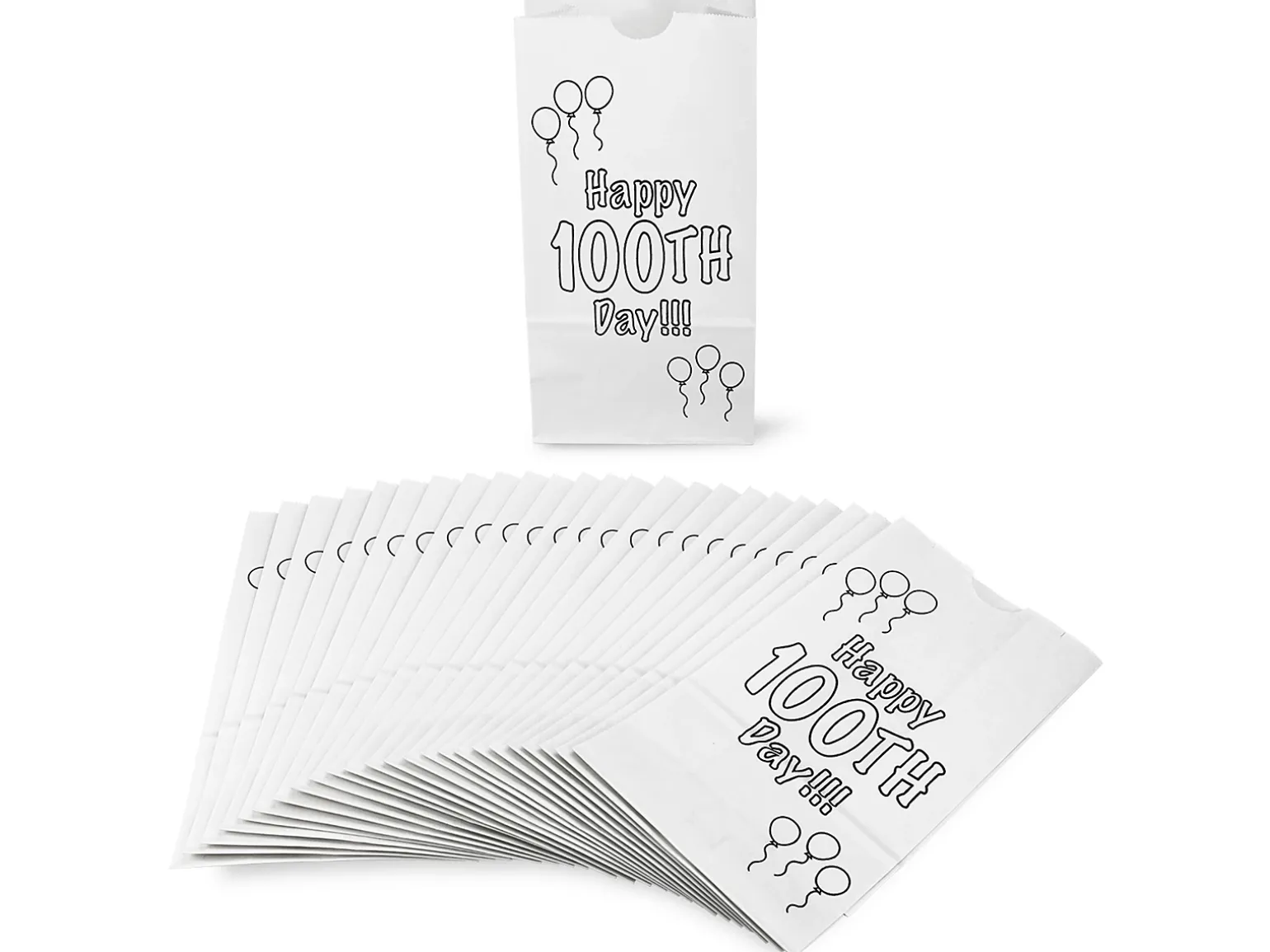 Design-Your-Own Happy 100th Day! Bags - Set of 25