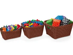 Dishwasher-Safe Plastic Baskets - Dark Brown