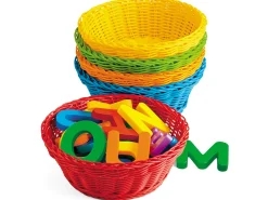Dishwasher-Safe Round Multicolor Baskets - Set of 5