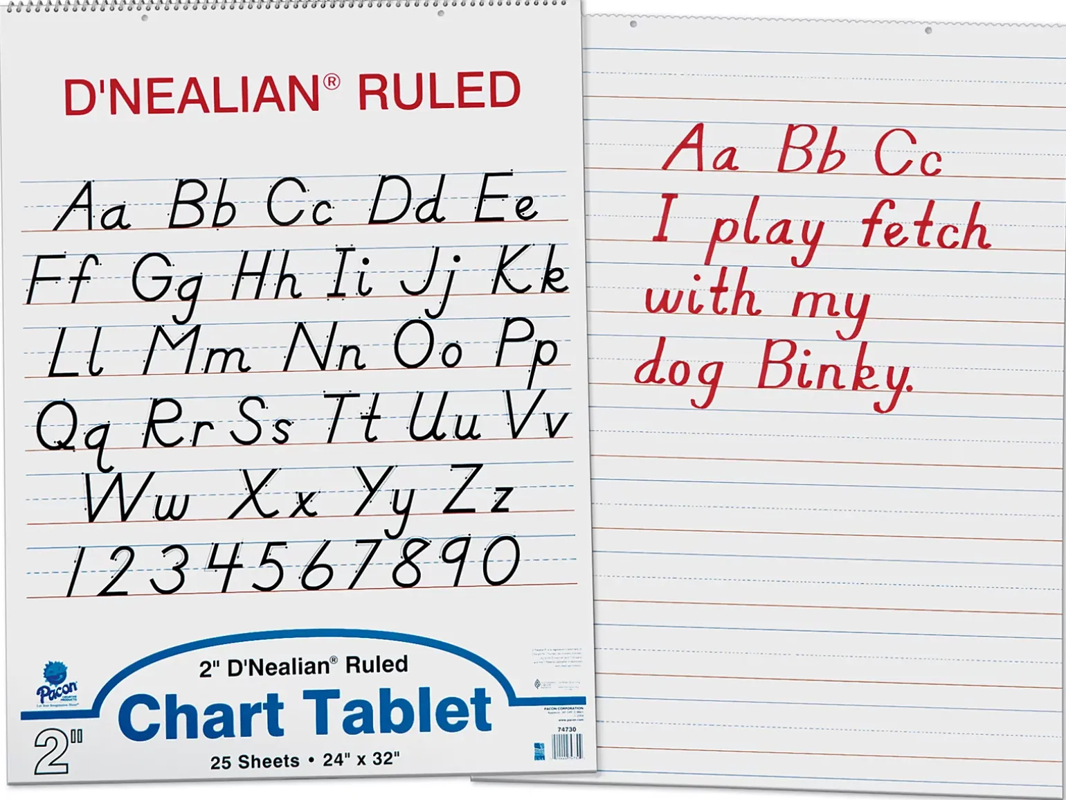 2" D`Nealian Ruled Chart Tablet
