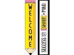 Doodle Pencil Welcome Double-Sided Banner
