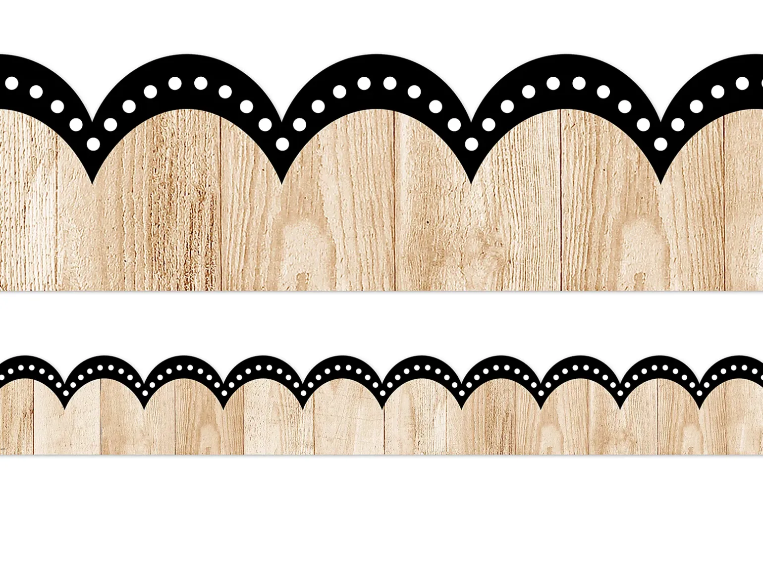 Dotted Wood Scalloped Border