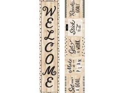 Double-Sided Wood Welcome Banner
