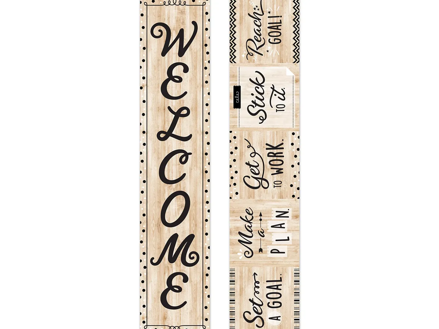 Double-Sided Wood Welcome Banner