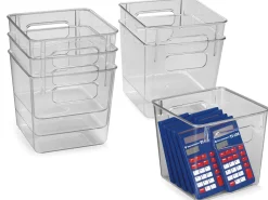 Easy-Tote Clear-View Bins - Set of 6