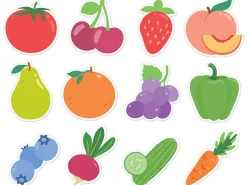 Farmers Market Fruits and Veggies Accents