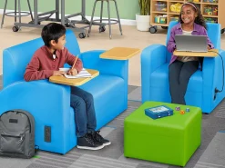 Flex-Space Comfy Chair with Desk & Power