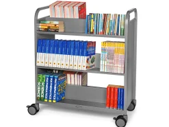 Flex-Space Double-Sided Book Cart - Gray