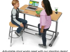 Flex-Space Height-Adjustable Stool - Maple