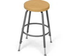 Flex-Space Height-Adjustable Stool - Maple