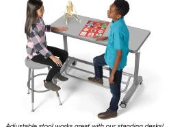 Flex-Space Height-Adjustable Stool - Gray