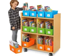Flex-Space Mobile Book Bin Storage Center - Maple