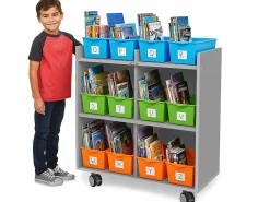 Flex-Space Mobile Book Bin Storage Center - Gray