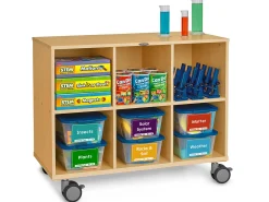 Flex-Space Mobile 6-Cubby Storage Unit - Maple