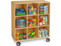Flex-Space Mobile 9-Cubby Storage Unit - Maple