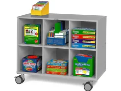 Flex-Space Mobile 6-Cubby Storage Unit - Gray