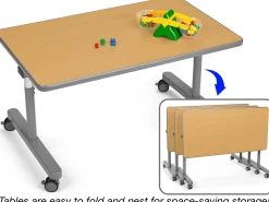 Flex-Space Mobile Flip & Nest Tables - Maple