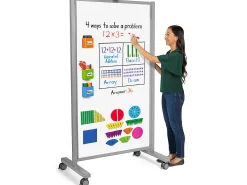 Flex-Space Mobile Magnetic Double-Sided Whiteboard