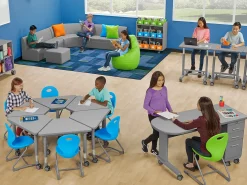 Flex-Space Mobile Rectangular Tables - Gray